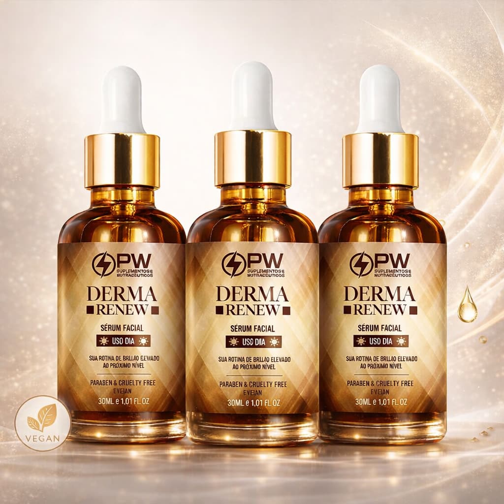 3 Sérum Facial Com Vitamina C + Ácido Hialurônico Uso Dia