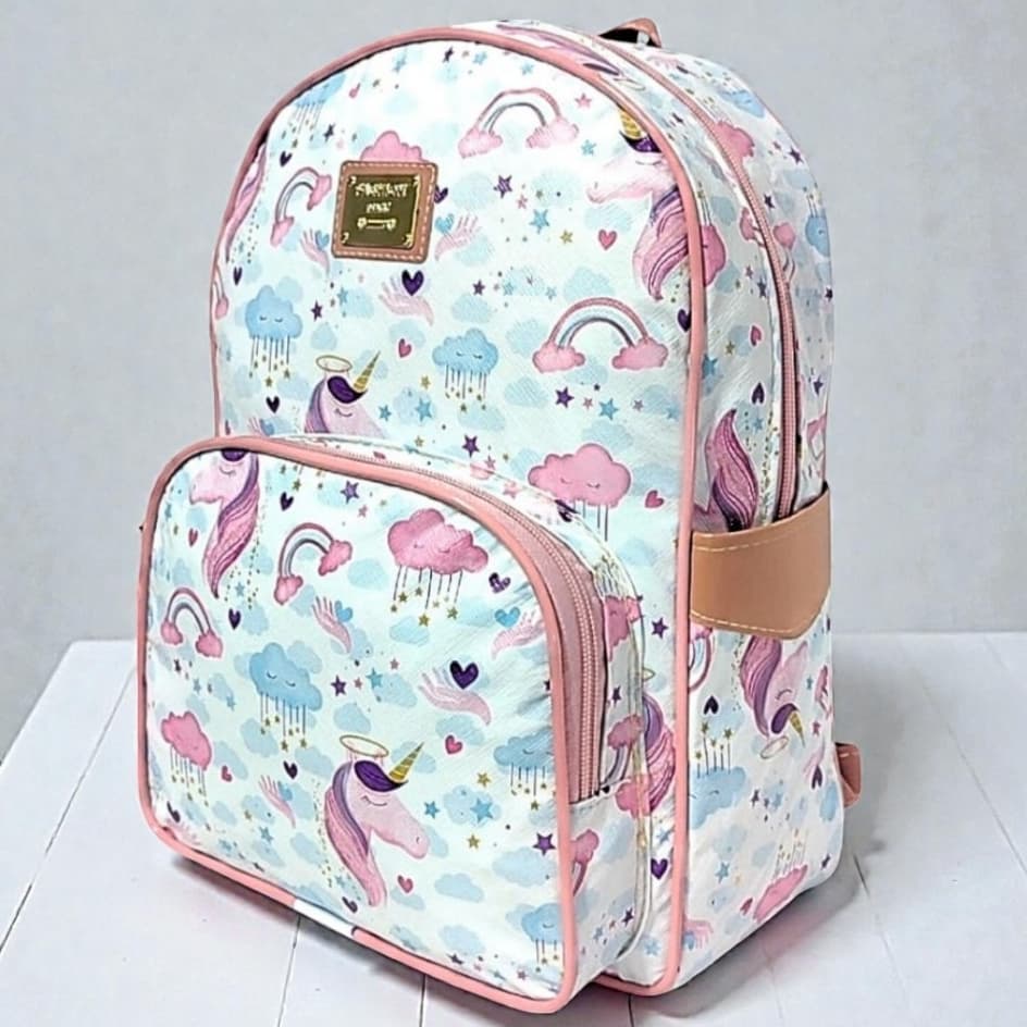 Mochila Maternidade Menina  Bolsa Infantil Criança Unicórnio Para Passeio Escola Creche Maternal