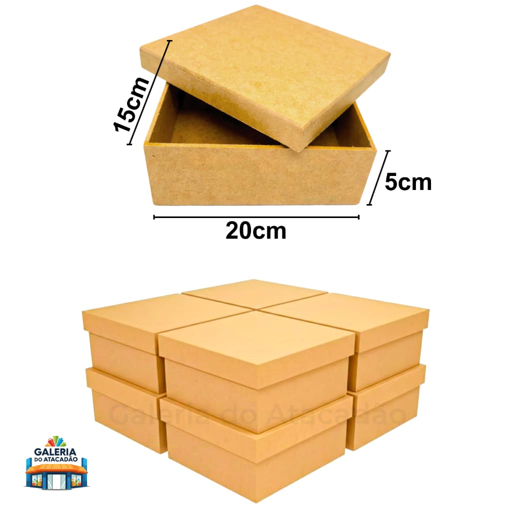 Kit Caixas MDF GRANDE 20x15x5 Liso para Personalizar Artesanato Presente Convite Lembrancinha Decoração Caixinha MDF