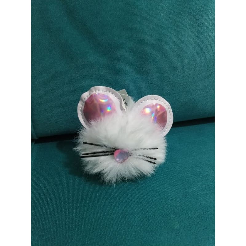 Chaveiro Pelúcia Pompom Gato Gatinha Branco Br Machine