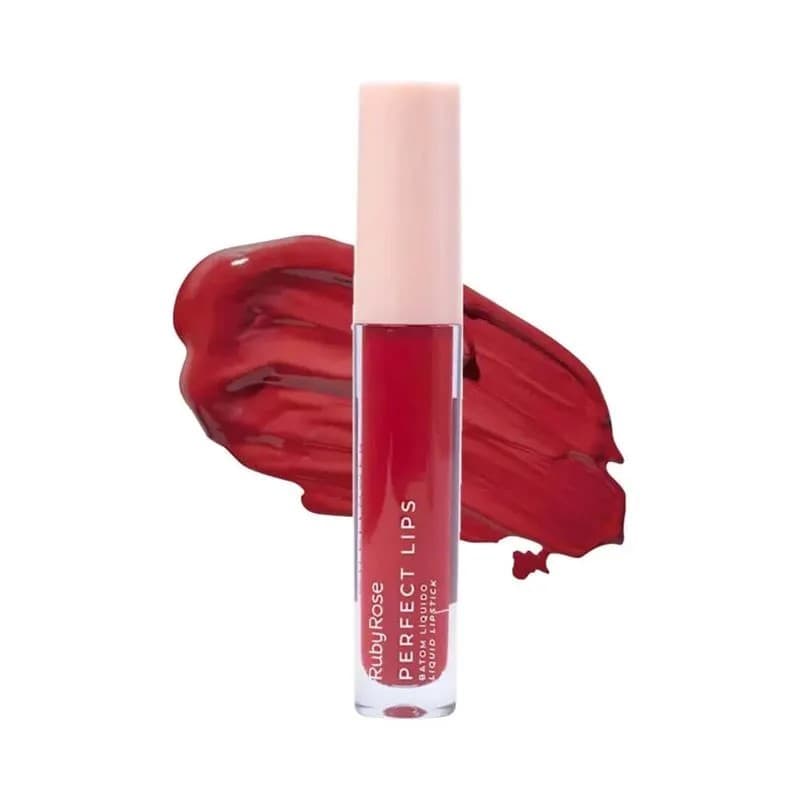Batom Líquido Ruby Rose Matte Perfect Lips Vermelho - Wildflower Alta Cobertura Cor Vibrante