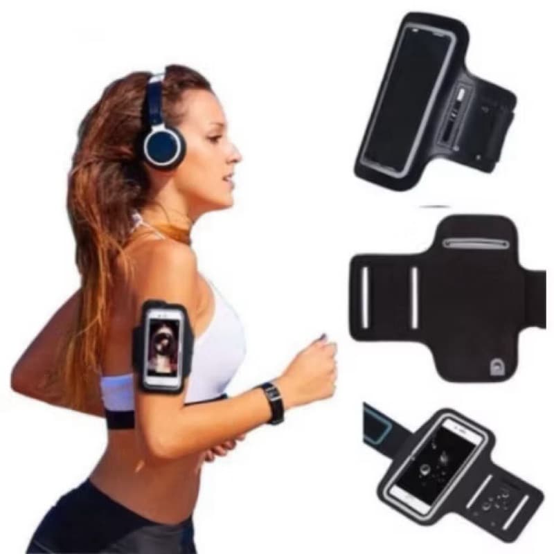 Braçadeira Suporte Porta Celular Braço Corrida Academia Preto