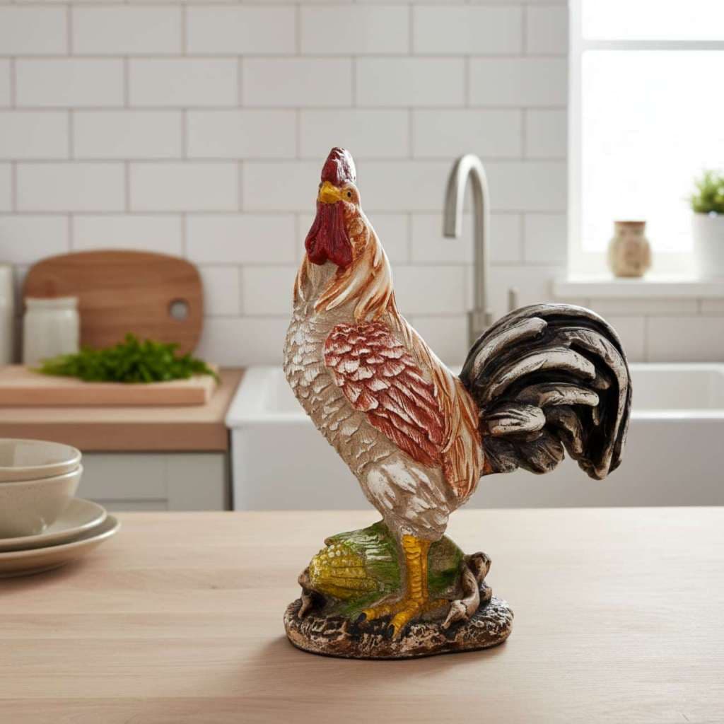 Galo Em Gesso Artesanal Decoracao Rustica Enfeite Decorativo