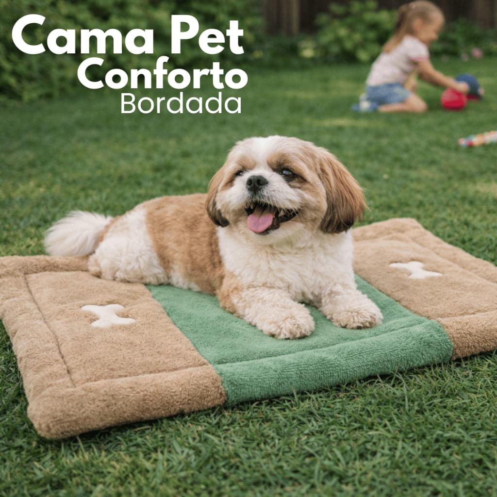 Kit Cama Cachorro 3 Peças Pet Tapete Fundo Impermeável Tecido Antialérgico 70x50 Várias Cores