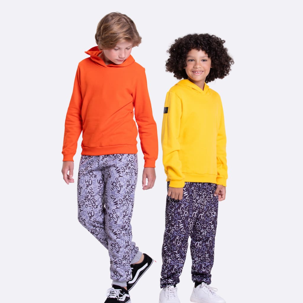 Conjunto Moletom Infantil Masculino Capuz e ABC