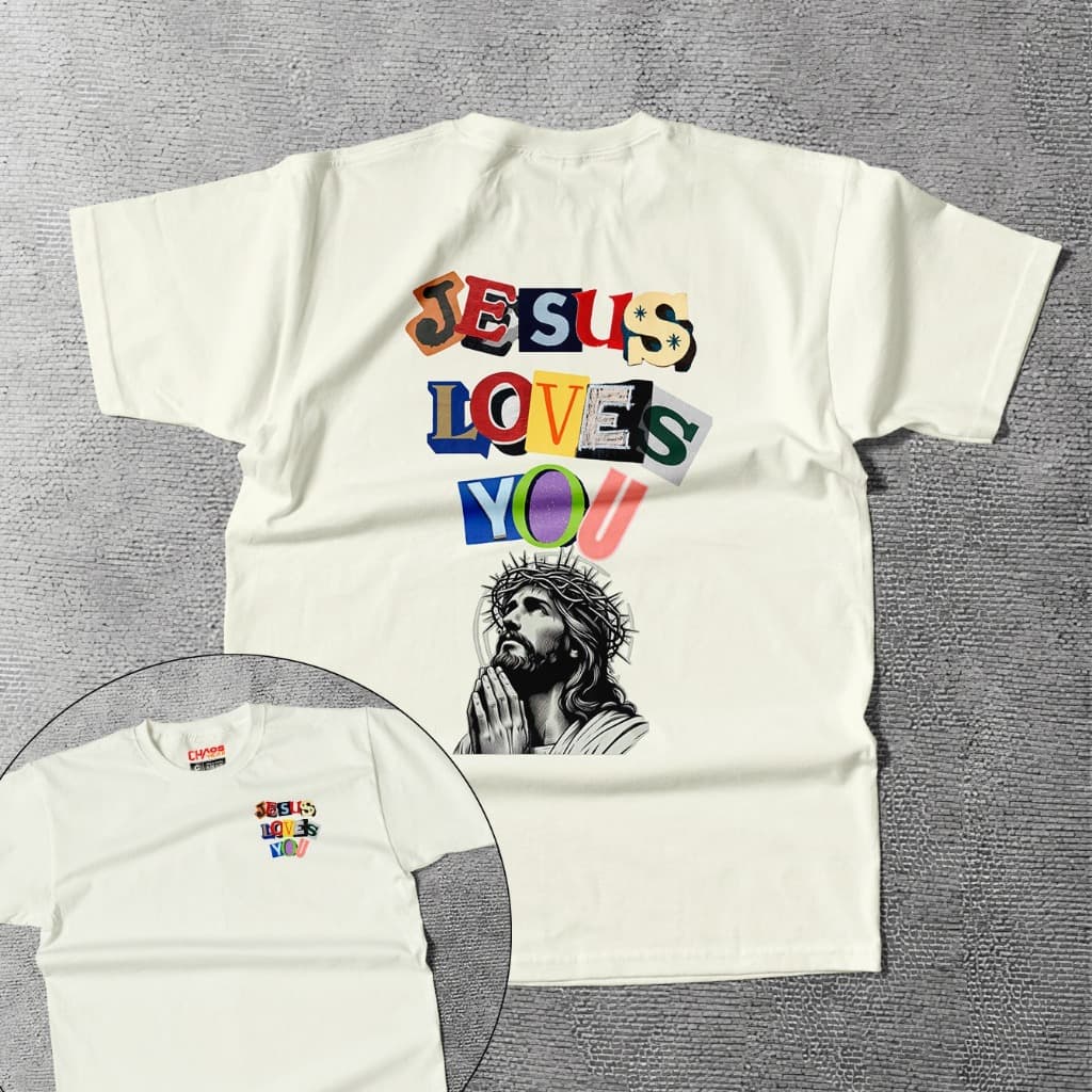 Camisa Masculina Algodão Jesus Loves You Fé Cristão Estampa Religiosa
