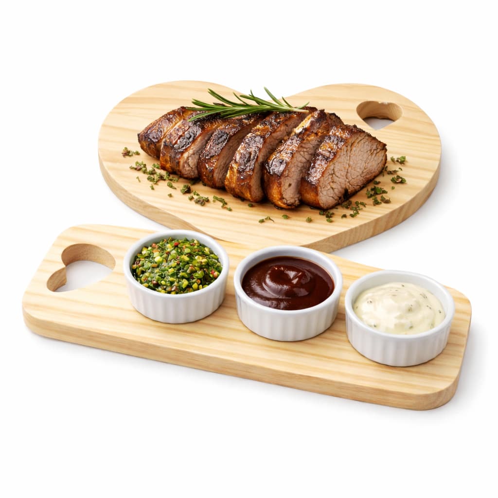 Kit Tabua de Corte Para Churrasco Com Petisqueira Para Servir