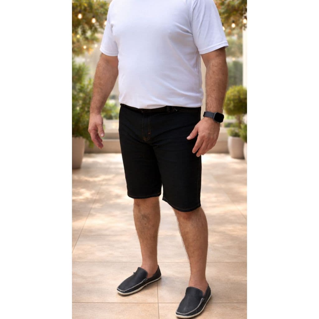 Bermuda Jeans Masculina Tradicional Com Elastano Casual