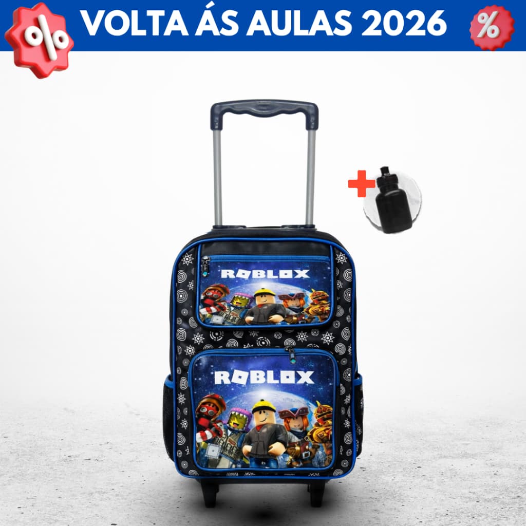 Mochila Escolar de Rodinha Roblox
