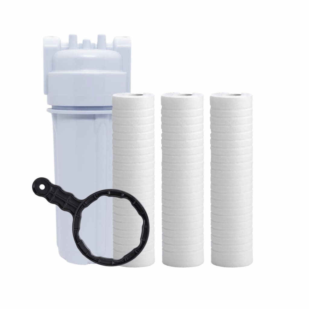 Filtro Água 10 Caixa Dágua Cavalete completo com chave + 2 refil PP