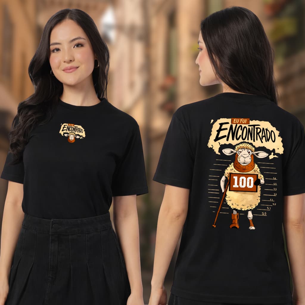 Camiseta Feminina Moda Evangélica T-Shirt Estampada 100 Ovelha Algodão Promoção