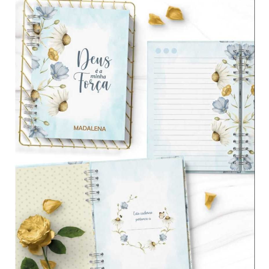 Caderno A5 Coleção Flores 96  Personalize a Capa caderno pequeno Lembrancinha  Presente  Universitário Anotações Cristão