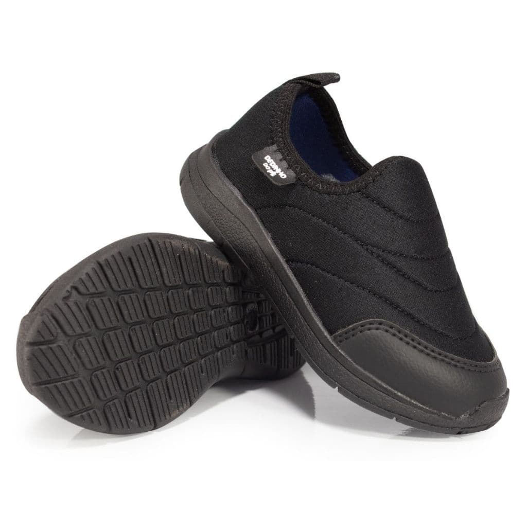 Tênis Infantil Menino Menina Calce fácil Escolar Unissex Leve Confortável Slip on Preto