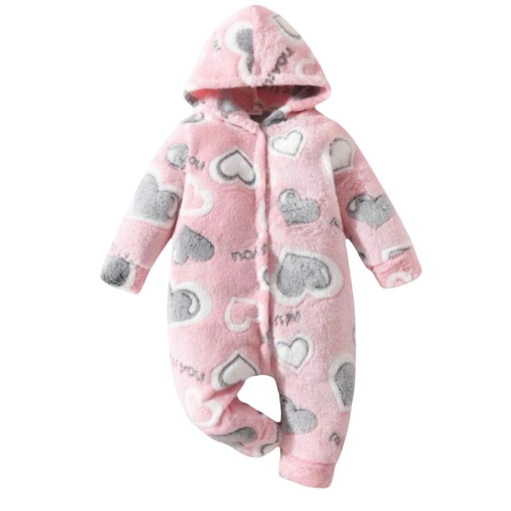 Macacão de Bebê Soft Fleece Térmico com Capuz Personagens Bichinhos Kigurumi Pijama/Passeio/Fantasia