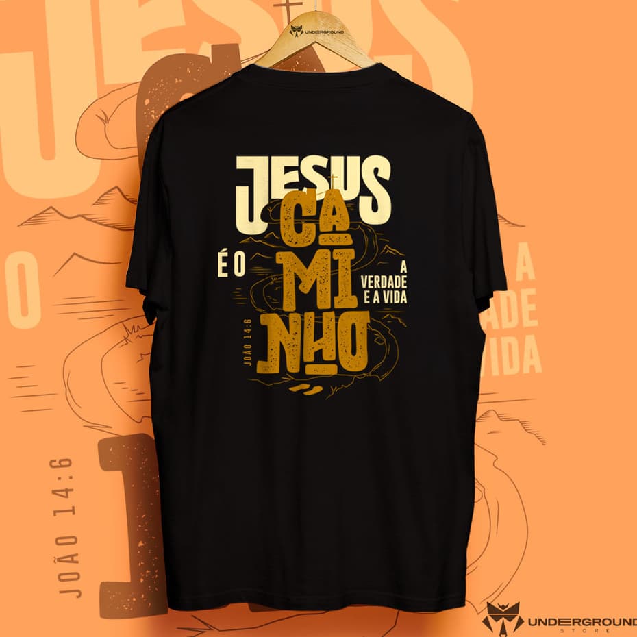 Camiseta Jesus è o Caminho Camisa Cristã Masculina e Feminina Algodao Premium