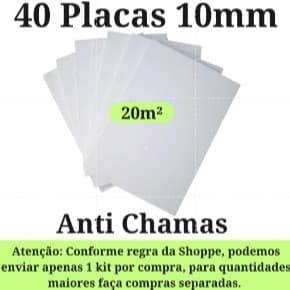 Kit 40 Placas de Isopor Forro Antichamas Isolamento Termico 1000x500x10mm (1cm)