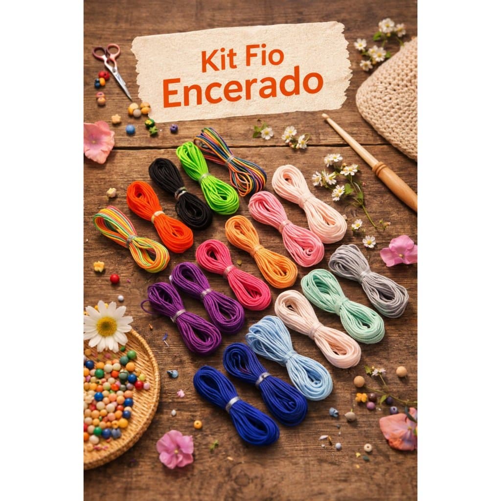 Kit Fio Encerado 1mm 50 Metros Cores Sortidas | Artesanato, Bijuterias e Macramê