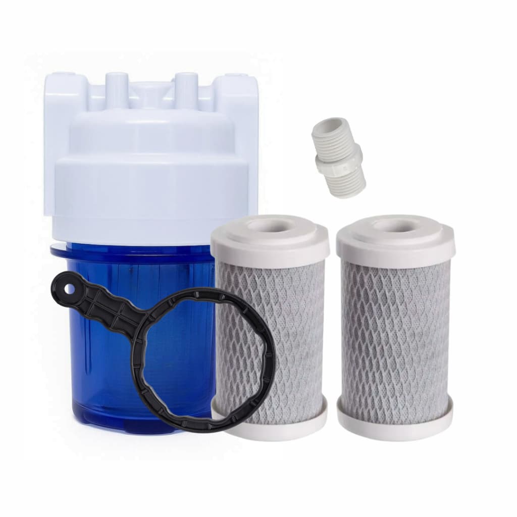 Filtro Para Torneira / Chuveiro 5¨ + 02 Refil Carbon Block + Niple