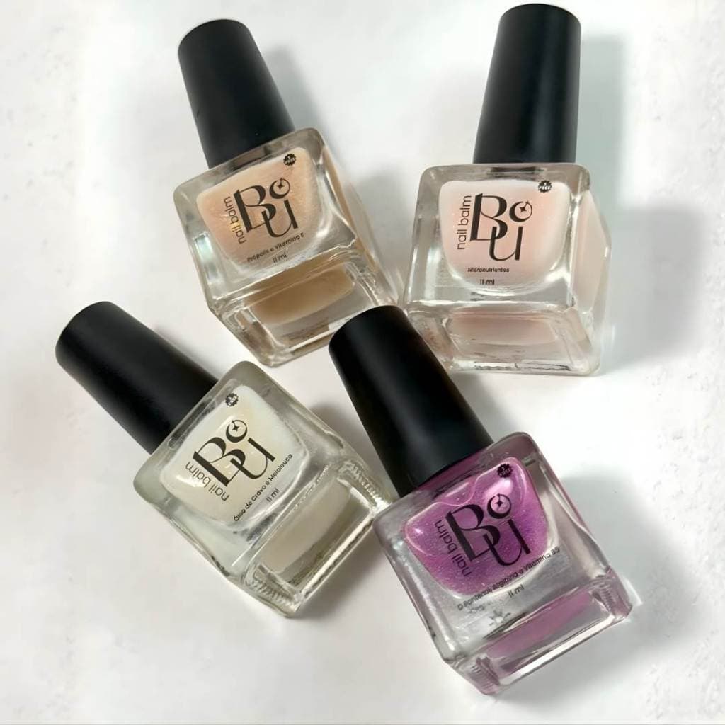 Coleção Nail Balm B.u com Esmalte Base e Top Coat Cuidados da Unhas Big Universo