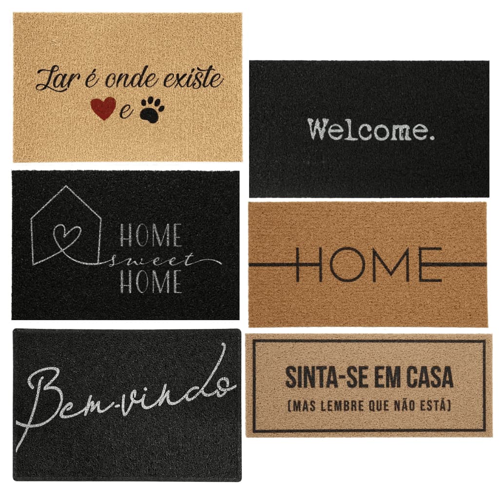 Tapete Capacho Entrada Porta Apartamento Casa Vinil Alta Qualidade Home Sweet Residencial Welcome Bem Vindo Pet Kapazi