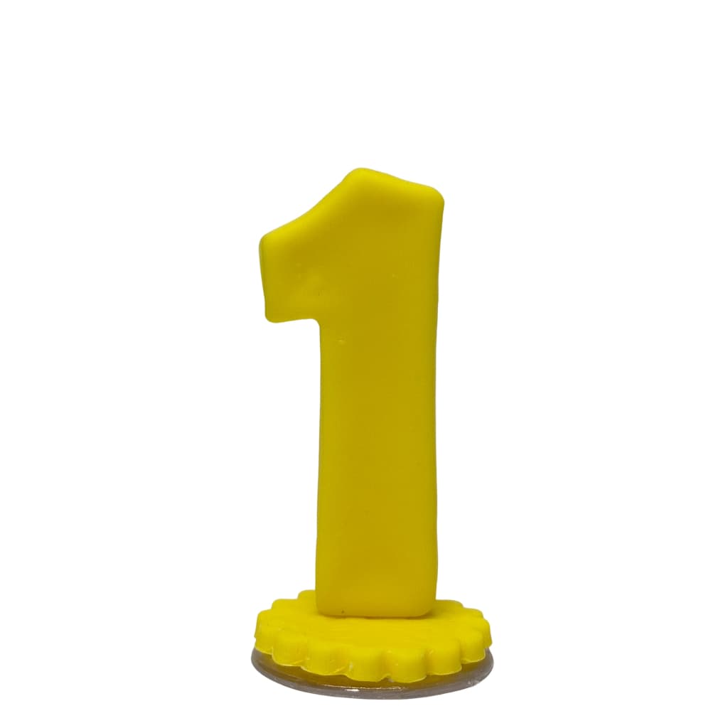 Vela de Aniversário Amarelo Topo de Bolo Simples em Biscuit - À Pronta Entrega - SEM NOME