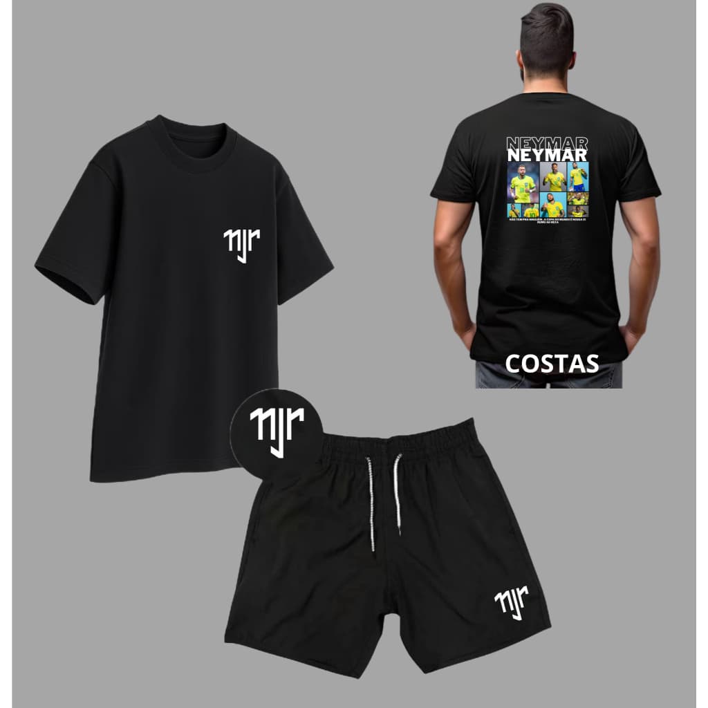 KIT CONJUNTO CAMISETA E BERMUDA TACTEL COPA DO MUNDO 2026 NEYMAR LANÇAMENTO OFERTA PROMOÇÃO