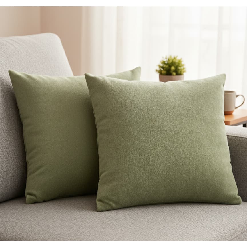 Capas de Almofadas Decorativas em Bouclê Soft 45x45cm para sofá C/ Zíper Invisível