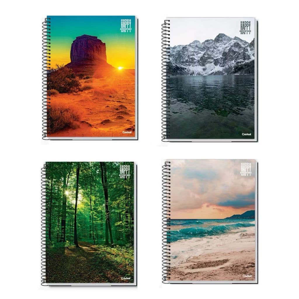 Cadernos Universitario Happy Aventure 10Materias 140 Folhas Credeal