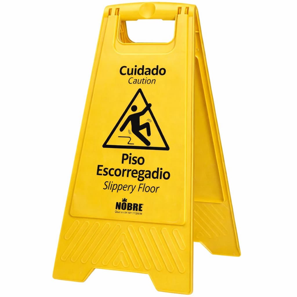 Placa De Advertência Piso Molhado Amarela Alta Qualidade