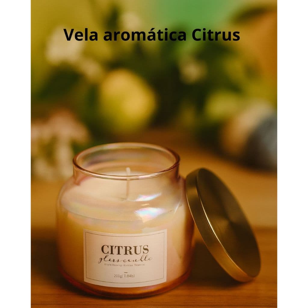 Vela Aromática  - Citrus - decoração, yoga e meditação - Vela sofisticada-Vela decoração-Vela Yoga