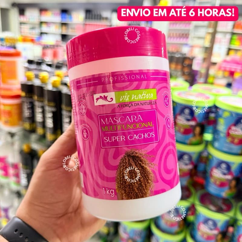 Máscara Capilar Super Cachos 1kg - Ativador, Hidratação e Definição Máxima