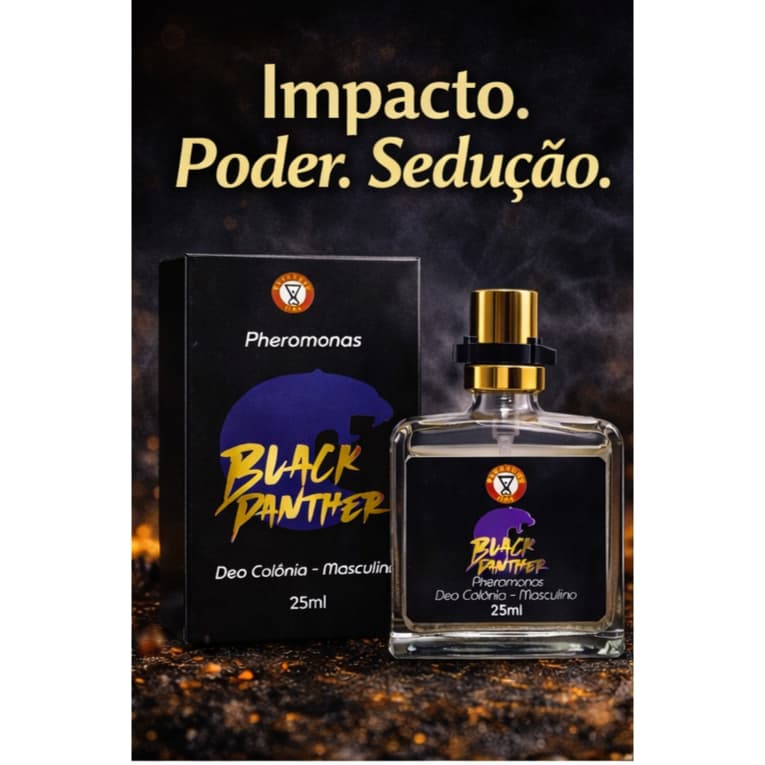 Black Panther Déo Colonia Masculino Pheromonas 20ml – Poder, Presença e Estilo