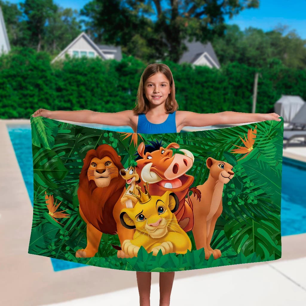 Toalha do Rei Leão  - Praia ou Piscina - 140x70cm - Várias Estampas