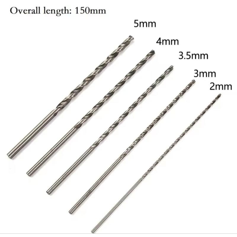 kit 5 Brocas longa 150mm (P/ Madeiro, alumínio e plástico, Etc)