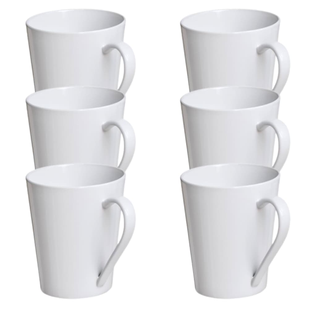 Kit 6 Canecas De Porcelana Branca 250ml Luxo Cantinho Do Café Tulipa