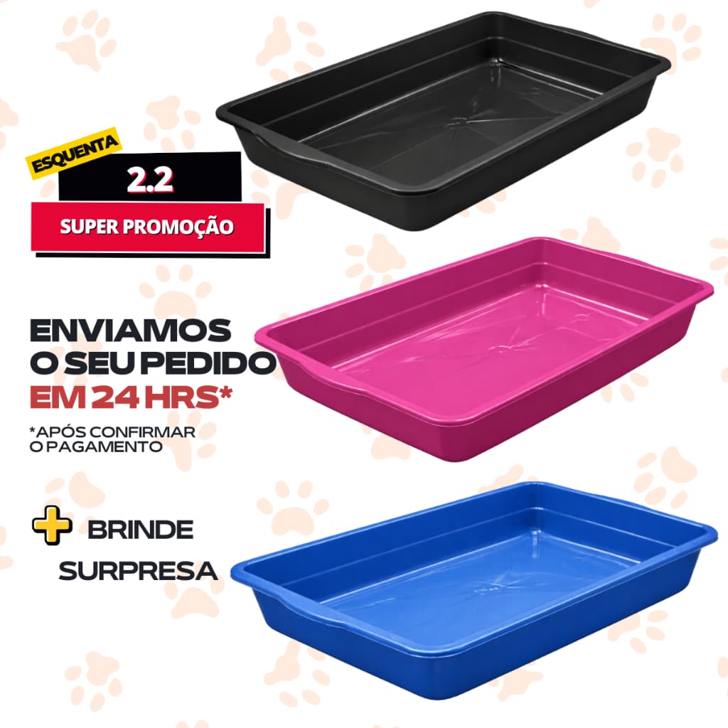 Caixa de Areia para Gatos Pet Banheiro Sanitário Bandeja