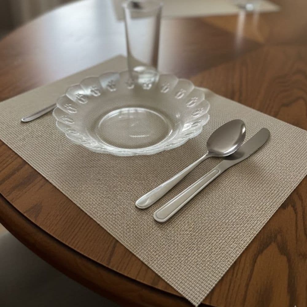 Kit Jogo Americano Paris Cinza em PVC  4 Peças Mesa Posta Fácil de Limpar