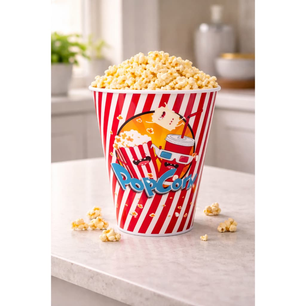 Balde Copao Pipoca 1,5l Pop Corn Cinema Em Casa Lindo Popcorn