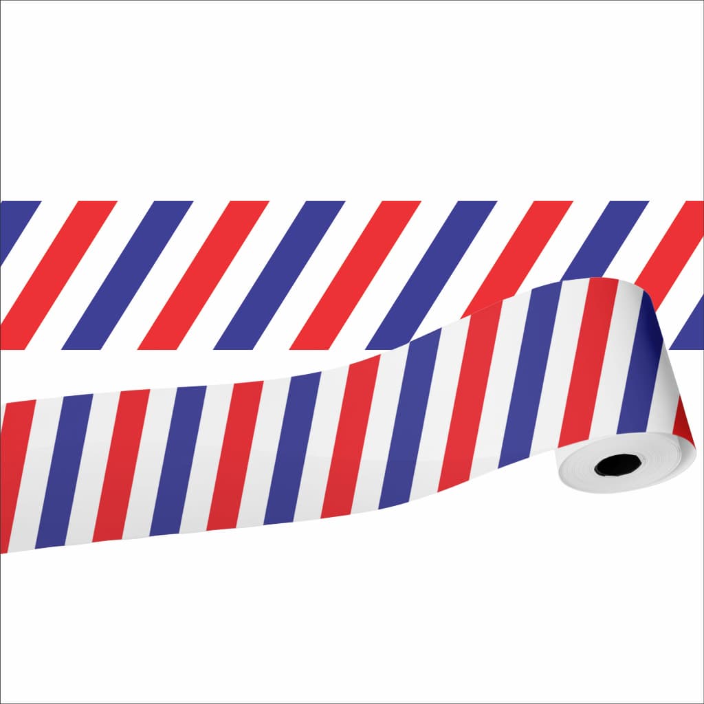 Adesivo Faixa Barbearia Salão Vitrine Azul\vermelho 1mx15cm