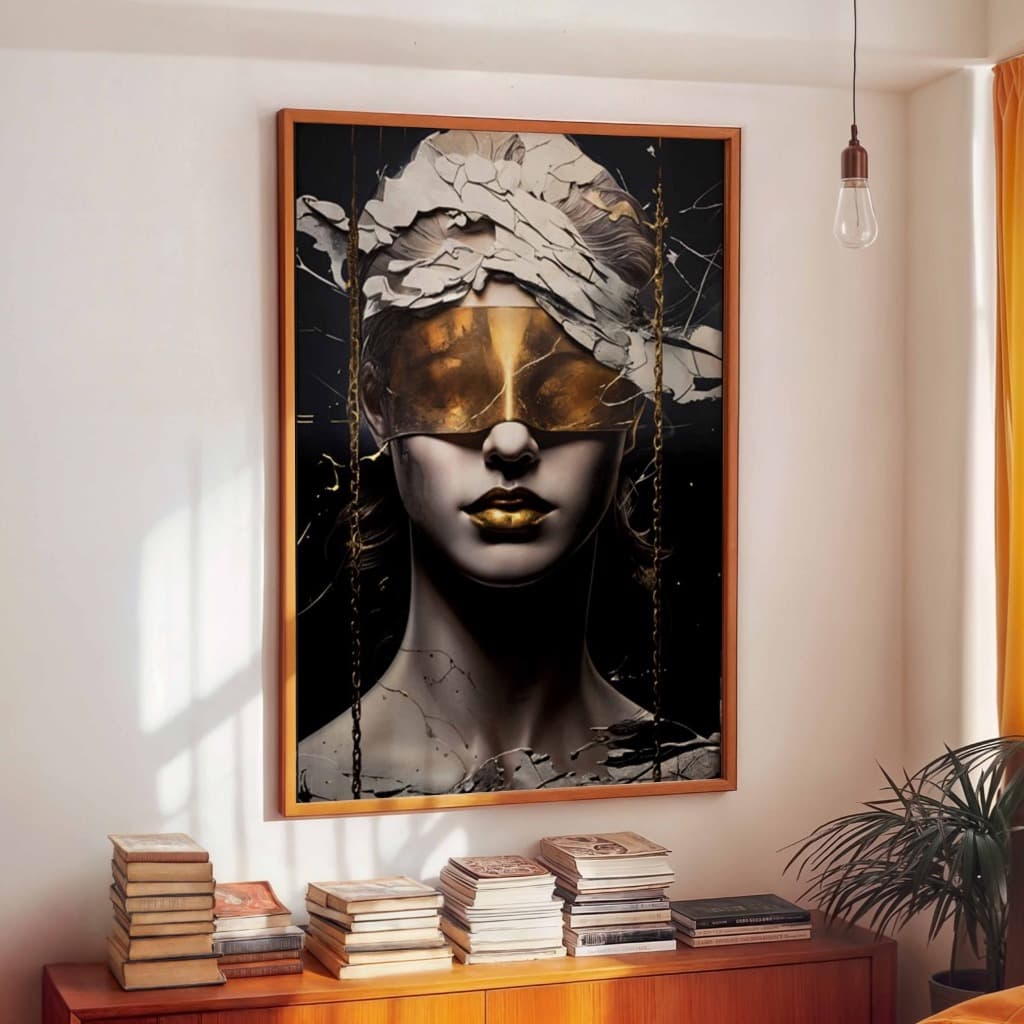 Quadro Decorativo Thamis Deusa Do Direito Advocacia Mulher Rosto Facial Vidro