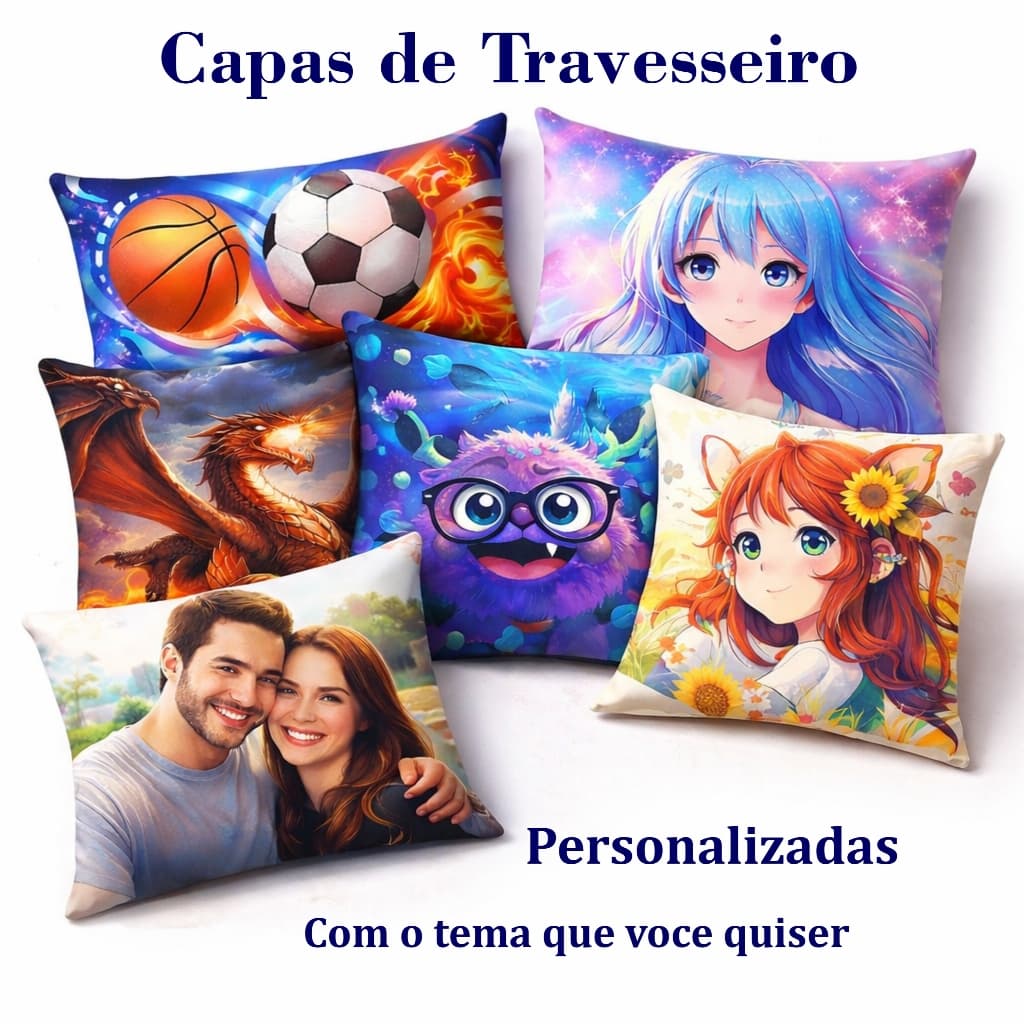 Capa de Travesseiro Personalizada Fronha | Estampa Exclusiva do Seu Jeito