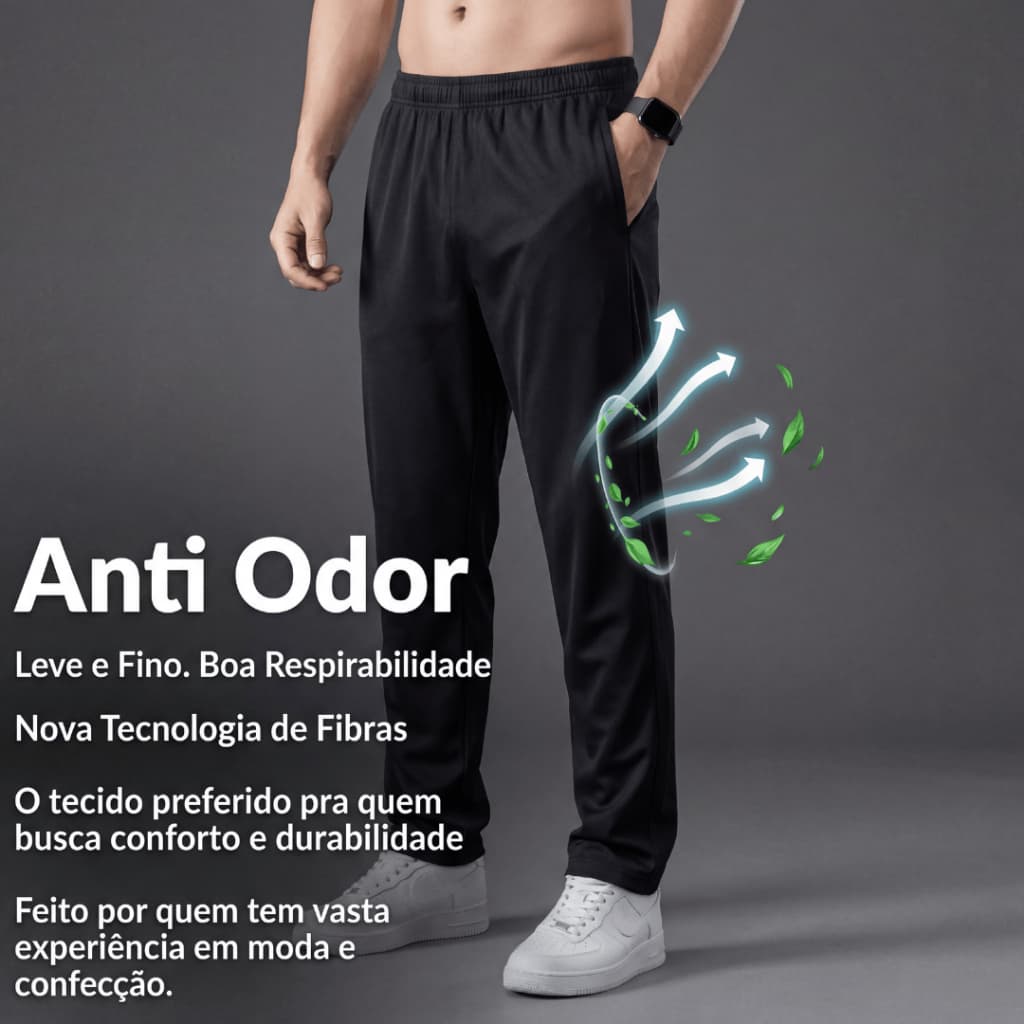 Calça Masculina Poliéster com Elastano Lisa para uso Casual Esporte Dia a Dia  Black Targ