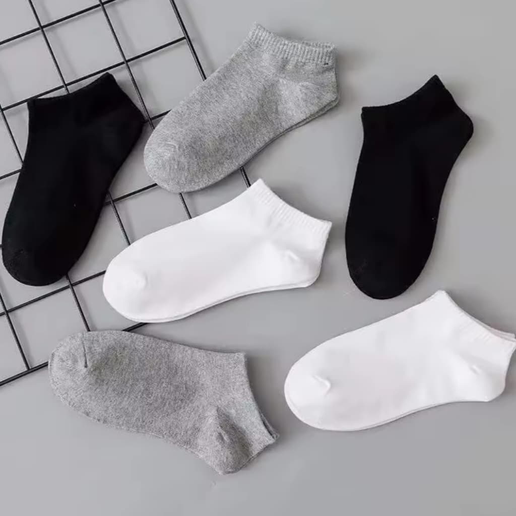 Kit Meia Soquete Preta Branca Sortida Cano Curto Invisível Masculina Feminina 35-40 / 40-46