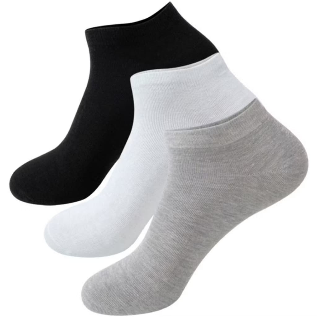 Kit 3, 6, 12 Pares Meia Soquete Preta Branca Sortida Cano Curto Macia Confortável Invisível Masculina Feminina