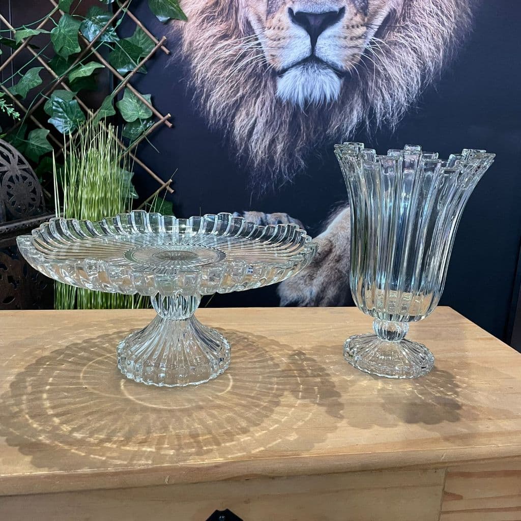 CENTRO DE MESA LUXO BOLEIRA FRUTEIRA EM VIDRO RESISTENTE ALTO RELEVO VASO