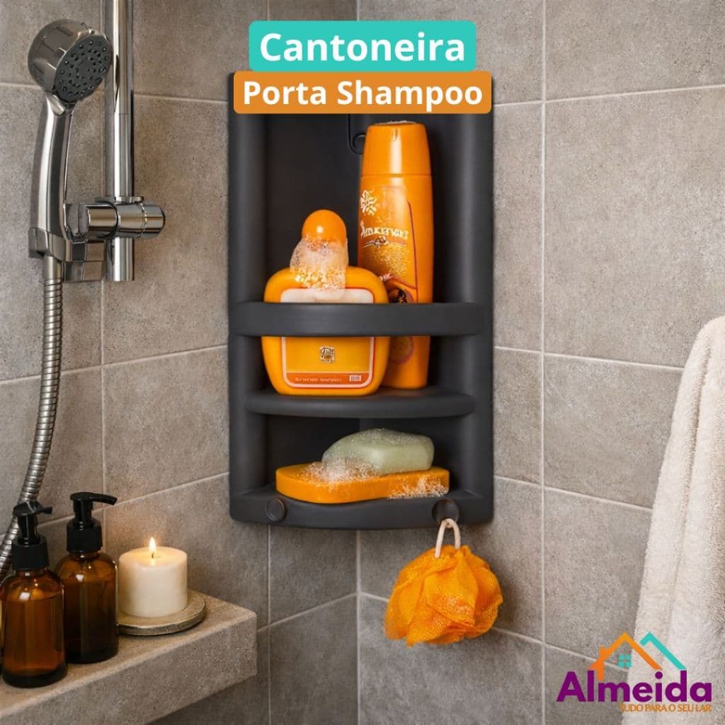 Cantoneira Porta Shampoo Para Banheiro Organizadora
