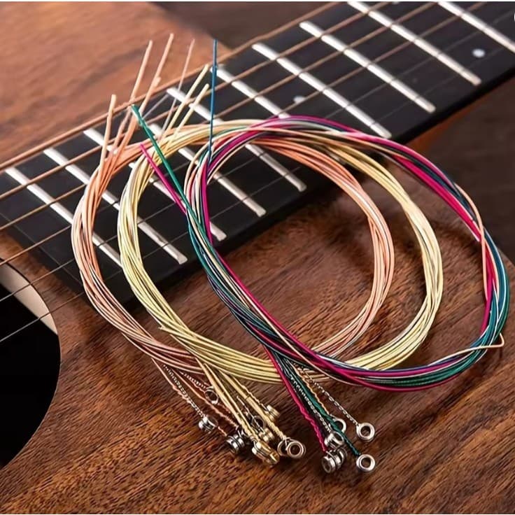 Encordoamento Para Violão Colorido Aço 11 - Jogo de Cordas Arco Iris