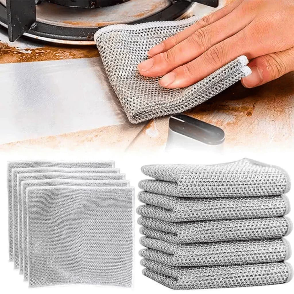 Panos Abrasivos de Fibra Metálica Multiuso | Limpeza Pesada de Louças, Panelas e Cozinha