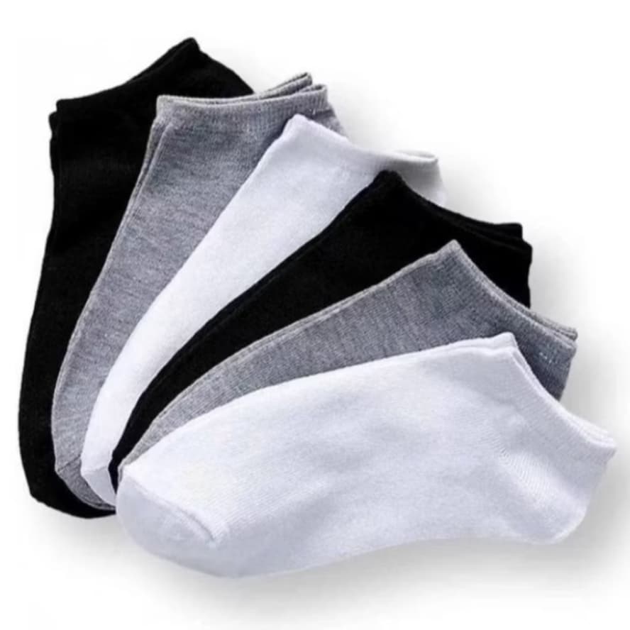 Kit 3, 6 e 12 Pares Meia Soquete Preta Sortida Branca Cano Curto Invisível Masculino Feminino