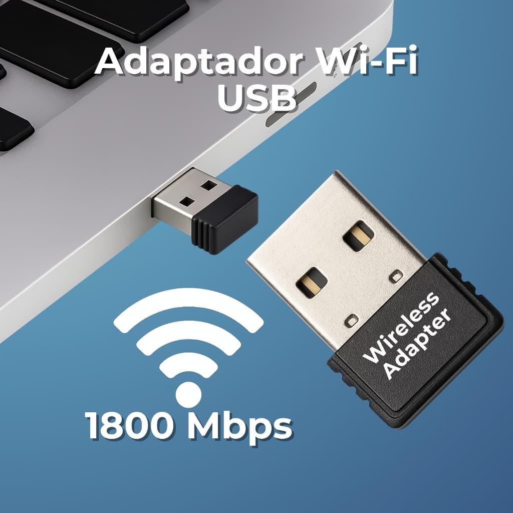 Adaptador Wi-Fi USB Sem fio 1800Mbps 2.4Ghz Wireless USB Windows Mac Notebook PC